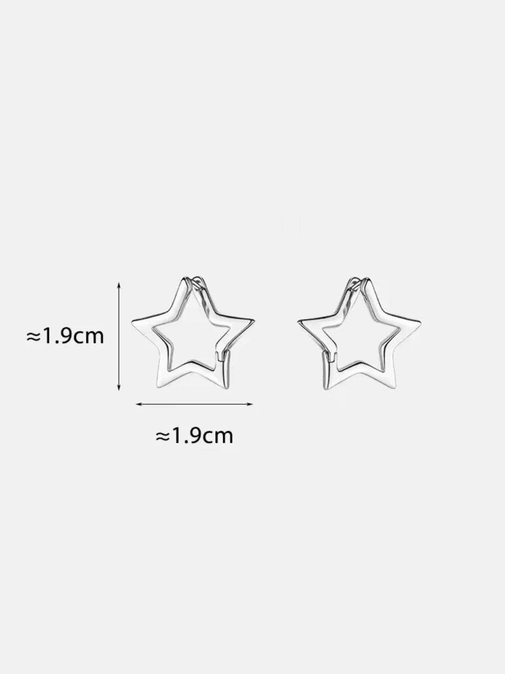 925 sterling silver Star-Shaped Silver Hoop Earrings for Men